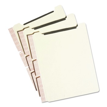 OFFICE AND OFFICE SUPPLIES | Smead 68025 1 Fastener Letter Size Self-Adhesive Folder Dividers with Twin-Prong Fasteners for Top/End Tab Folders - Manila (25/Pack)