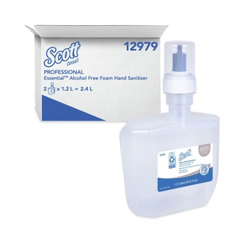 Scott 12979 1200 mL Essential Alcohol-Free Foam Hand Sanitizer - Unscented (2/Carton)