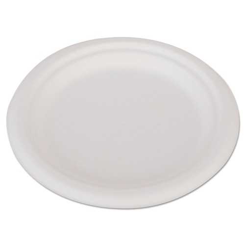 Bowls and Plates | SCT SCH 18110 Champware 6 in. Plate Heavyweight Bagasse Dinnerware - White (1000/Carton) image number 0