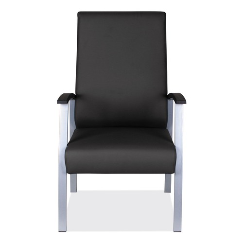Office Chairs | Alera ALEML2419 metaLounge Series 24.6 in. x 26.96 in. x 42.91 in. High-Back Guest Chair - Black Seat/Back, Silver Base image number 0