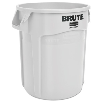 Rubbermaid Commercial FG262000WHT 20 gal. Plastic Vented Round Brute Container - White