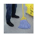 Mops | Boardwalk BWK2024B #24 Cotton/Synthetic Fiber Cut-End Standard Mop Head - Blue (12/Carton) image number 3