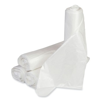 TRASH WASTE BINS | Inteplast Group WSL2432XHW Low-Density 16 Gallon 24 in. x 32 in. Commercial Can Liners - White (500/Carton)