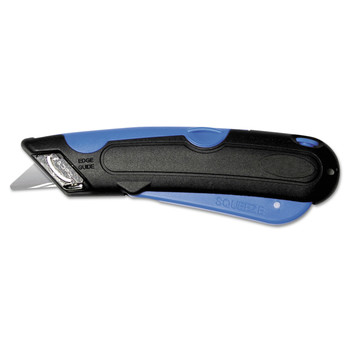 BOX CUTTERS AND UTILITY KNIVES | Cosco 091508 Easycut 6 in. Plastic Handle Cutter Knife with Self-Retracting Safety-Tipped Blade - Black/Blue