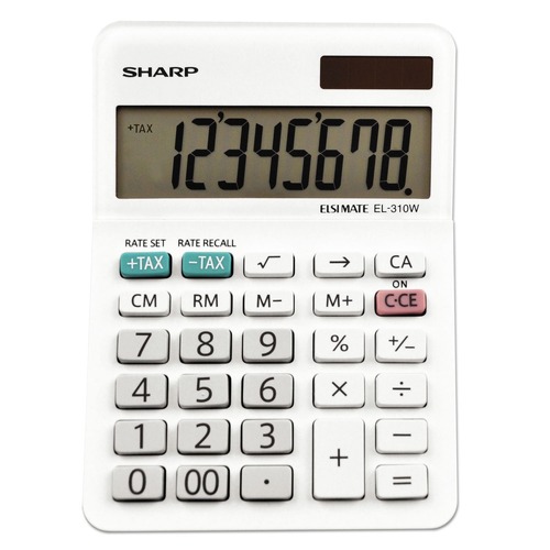 Calculators | Sharp EL-310WB 8-Digit LCD Mini Desktop Calculator image number 0