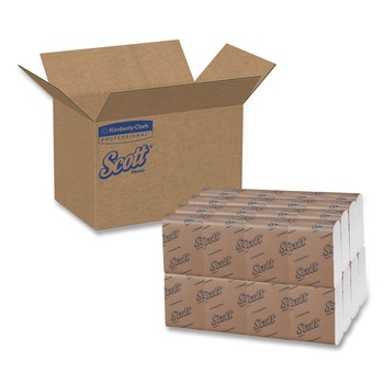 Scott 98720 12 in. x 7 in. 1-Ply Low-Fold Dispenser Napkins - White (8000/Carton)