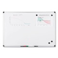 White Boards | MasterVision MA2107170 96 in. x 48 in. Value Aluminum Lacquered Steel Magnetic Dry Erase Board - White/Silver image number 1