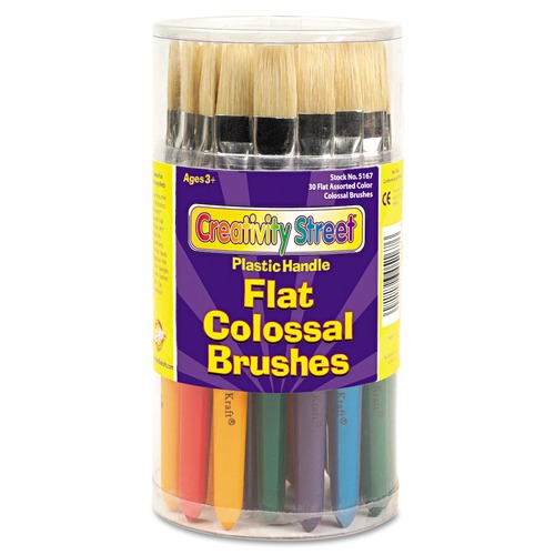 Arts & Crafts Supplies | Creativity Street PAC5167 Flat Natural Bristle Colossal Brush (30/Set) image number 0
