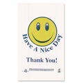 | Barnes Paper Company T1-6SMILEY 11.5 in. x 21 in. 12.5 microns Smiley Face Shopping Bags - White (900/Carton) image number 3