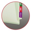 File Folders | Smead 34705 1 in. Expansion End Tab Pressboard Classification Folders with 2 SafeSHIELD Coated Fasteners - Letter Size/Gray-Green (25/Box) image number 3