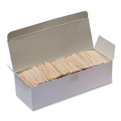 Cutlery | Creativity Street PAC3690-01 Flat Wood Toothpicks - Natural (2500/Pack) image number 0