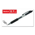 Pens | Universal UNV39910 0.7 mm. Medium Comfort Grip Retractable Gel Pen - Black Ink, Clear/Black Barrel (36/Pack) image number 3