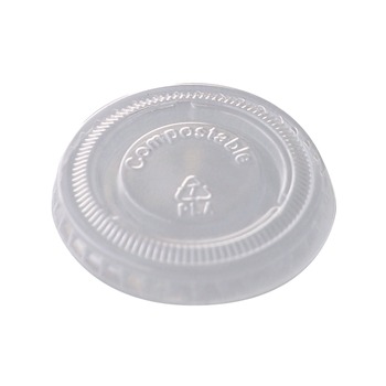 World Centric CPLCS1SN PLA Clear Cold Cup Lids Fits 1 oz Portion Cups Plastic Clear 3000/Carton
