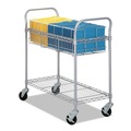 Just Launched | Safco 5236GR 39 in. x 18.75 in. x 38.5 in. 1 Shelf 1 Bin Dual-Purpose Metal Wire Mail and Filing Cart - Metallic Gray image number 1