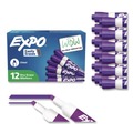 Washable Markers | EXPO 80008A Low-Odor Broad Chisel Tip Dry-Erase Marker - Purple (1-Dozen) image number 0