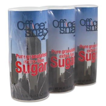 FOOD CONDIMENTS | Office Snax OFX00019G 20 oz Reclosable Canister of Sugar (3/Pack)