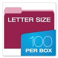 Just Launched | Pendaflex 152 1/3 BUR 1/3-Cut Tabs Assorted Letter Size Colored File Folders - Burgundy/Light Burgundy (100/Box) image number 1