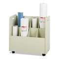 Back to School Sale | Safco 3045 Laminate Mobile Roll Files, 8 Compartments, 30.13w X 15.75d X 29.25h, Putty image number 1