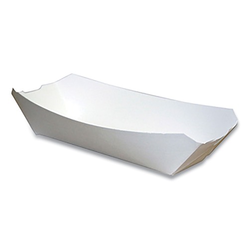 Food Trays, Containers, and Lids | Pactiv Corp. 000000000000023863 6 in. x 4 in. x 1.5 in. No. 12 Beers Tray Paper Paperboard Food Tray - White (300/Carton) image number 0