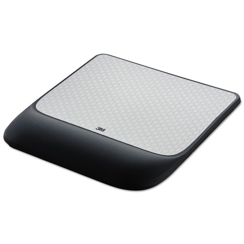 Mouse Pads & Wrist Support | 3M MW85B 8-1/2 in. x 9 in. Precise Mouse Pad with Gel Wrist Rest - Gray/Black image number 0