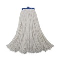 Mops | Boardwalk BWK720R 20 oz. Economical Lie-Flat Rayon Fiber Mop Head - White (12/Carton) image number 2