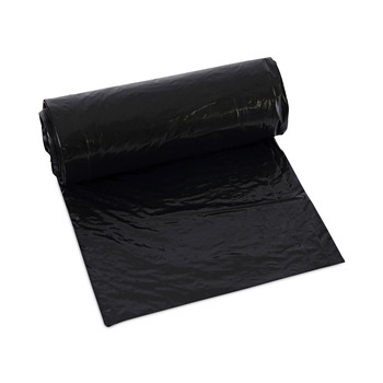 Boardwalk W4832YKKR01 24 in. x 32 in. 16 gal. 1 mil Perforated Roll Low-Density Waste Can Liners - Black (150/Carton)