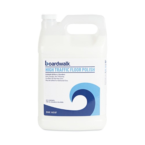 Floor Cleaners | Boardwalk BWK4404FEA 1 Gallon Bottle High Traffic Floor Polish image number 0