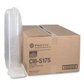 Food Trays, Containers, and Lids | Pactiv Corp. 0CI8S17S0000 8.3 in. x 4.8 in. x 1.5 in. 17S Shallow Dome Plastic OPS Dome-Style Lid - Clear (252/Carton) image number 4