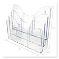 Desk Shelves | Deflecto 47631 14 in. x 3.5 in. x 11.5 in. 3-Tier Document Organizer with 6 Removable Dividers - Clear image number 5