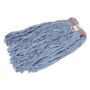 Rubbermaid Commercial FGF51700BL00 20 oz. 1 in. Headband Cut-End Blend Cotton/Synthetic Mop Head - Blue (12/Carton)