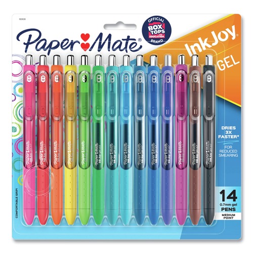 Pens | Paper Mate 1959302 InkJoy Medium 0.7 millimeter Retractable Gel Pen - Assorted Ink/Barrel Colors (14/Pack) image number 0