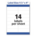 Labels | Avery 08462 1.33 in. x 4 in. Easy Peel Address Labels with Sure Feed Technology - White (14/Sheet, 100 Sheets/Box) image number 5
