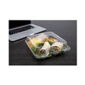 Food Trays, Containers, and Lids | Dart C55UT3 StayLock 8.6 in. x 9 in. x 3 in. 3-Compartments Plastic Hinged Lid Containers - Clear (200/Carton) image number 5