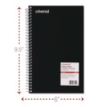 Notebooks & Pads | Universal UNV66410 9.5 in. x 6 in. 3-Subject Medium/College Rule Wirebound Notebook - Black Cover image number 5