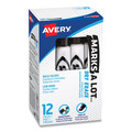 Washable Markers | Avery 24408 MARKS A LOT Desk-Style Broad Chisel Tip Dry Erase Marker - Black (1-Dozen) image number 1