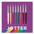 Pens | Parker 2076052 0.7 mm Medium Jotter Retractable Ballpoint Pen - Blue Ink, Royal Blue/Chrome Barrel image number 3