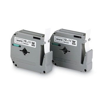  | Brother P-Touch M2312PK M Series 0.47 in. x 26.2 ft. Tape Cartridges for P-Touch Labelers - Black on White (2/Pack)