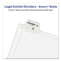 Back to School Sale | Avery 01404 11 in. x 8.5 in. 26-Tab D Avery Style Preprinted Legal Exhibit Side Tab Index Dividers - White (25/Pack) image number 2