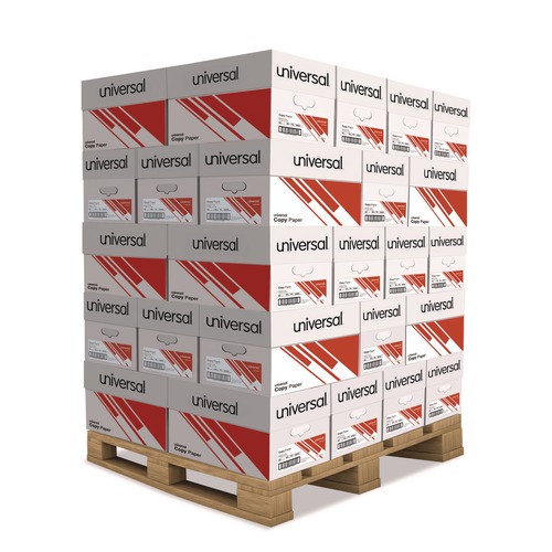 Copy & Printer Paper | Universal UNV21200PLT 20 lbs. Bond Weight 8.5 in. x 11 in. 92 Copy Paper - Bright White (40/Pallet) image number 0