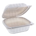 Food Trays, Containers, and Lids | Pactiv Corp. YCN806000000 EarthChoice SmartLock 6 in. x 6 in. x 3.1 in. Microwaveable MFPP Hinged Lid Containers - White (400/Carton) image number 0