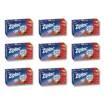 Ziploc 316490 5.88 in. x 1.88 in. x 7.88 in. Quart Slider Storage Bags - Clear (9/Carton)