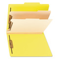 File Folders | Smead 14004 2 in. Expansion Top Tab Classification Folders with 6 SafeSHIELD Fasteners - Letter Size/Yellow Exterior (10/Box) image number 1