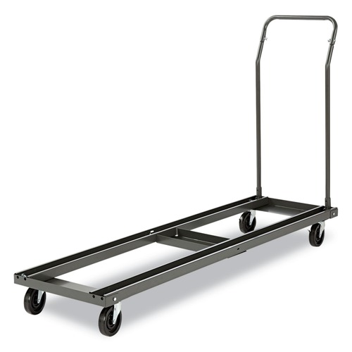 Just Launched | Alera ALEFTCART 20.86 in. x 50.78 in. to 72.04 in. x 43.3 in. 600 lbs. Capacity Metal Chair/Table Cart - Black image number 0