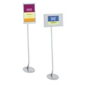 Cleaning & Janitorial Accessories | Quartet 7922 Aluminum Frame 11 in. x 17 in. Designer Sign Stand - Silver image number 2