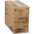 Cutlery | Pactiv Corp. FKQWSCHLCH Mediumweight Plastic Fieldware Cutlery Napkin/Spork/Straw Kit - White (1000/Carton) image number 2