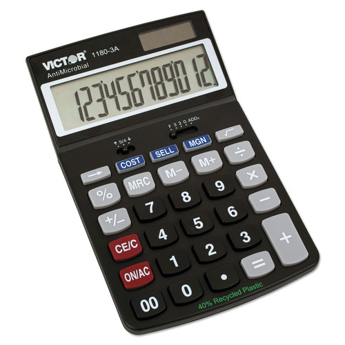 Calculators | Victor 11803-A 12-Digit LCD Antimicrobial Desktop Calculator image number 0