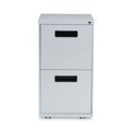 Office Filing Cabinets & Shelves | Alera ALEPAFFLG 14.96 in. x 19.29 in. x 27.75 in. 2 Legal/Letter-Size File Drawers Left or Right File Pedestal - Light Gray image number 1