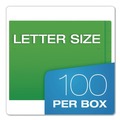 File Folders | Pendaflex H110DGR Letter Size 0.75 in. Expansion Colored End Tab Folders with Reinforced Double-Ply Straight Cut Tabs - Green (100/Box) image number 2