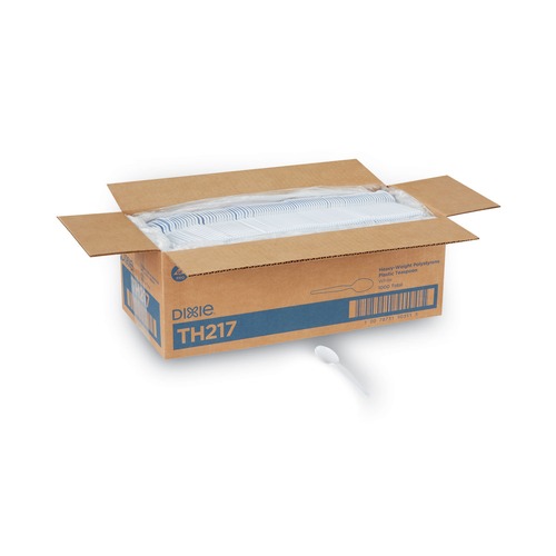 Just Launched | Dixie TH217 Heavyweight Plastic Cutlery Teaspoons - White (1000/Carton) image number 0