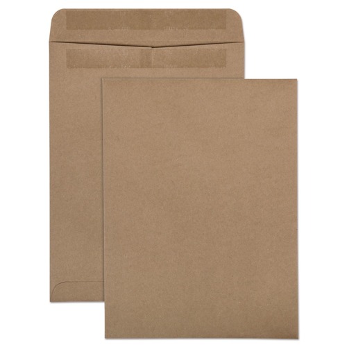 Envelopes & Mailers | Quality Park QUA43511 9 in. x 12 in. #10 1/2 Cheese Blade Flap Redi-Seal Closure 100% Recycled Redi-Seal Envelope - Brown Kraft (100/Box) image number 0